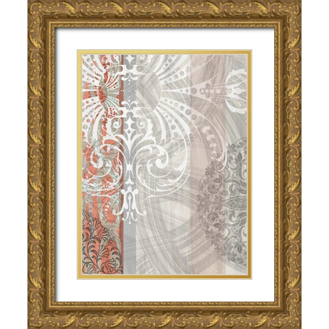 Patterns Coral I Gold Ornate Wood Framed Art Print with Double Matting by Franklin