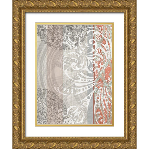 Patterns Coral II Gold Ornate Wood Framed Art Print with Double Matting by Franklin