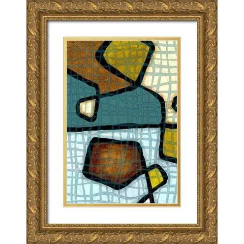 Interlace I Gold Ornate Wood Framed Art Print with Double Matting by Franklin