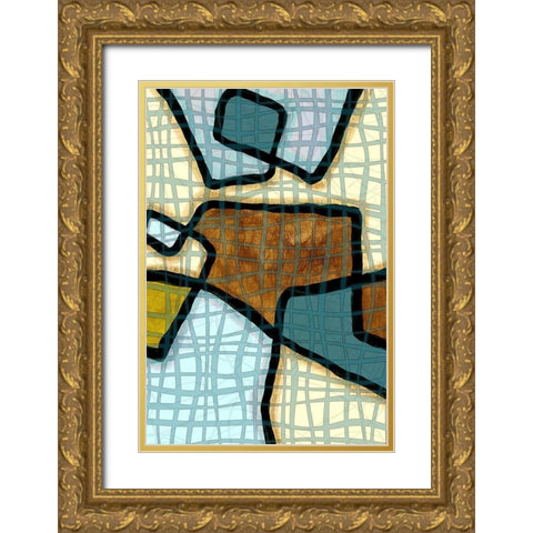 Interlace II Gold Ornate Wood Framed Art Print with Double Matting by Franklin