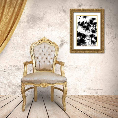 Bloomin Black II Gold Ornate Wood Framed Art Print with Double Matting by Simons