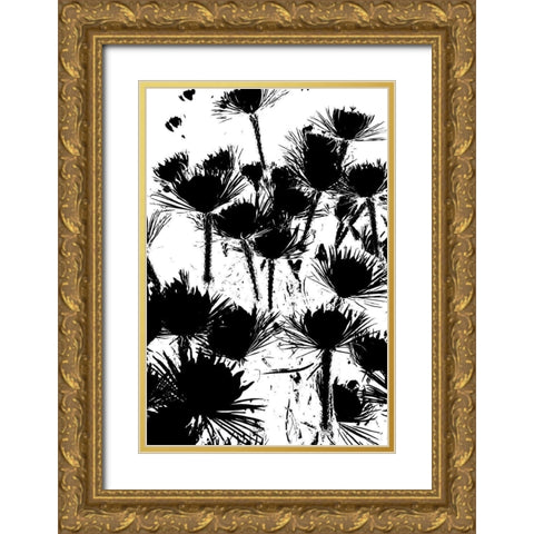 Bloomin Black II Gold Ornate Wood Framed Art Print with Double Matting by Simons