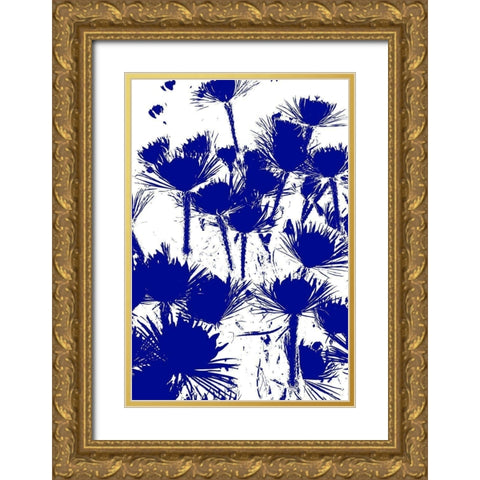 Bloomin Blue II Gold Ornate Wood Framed Art Print with Double Matting by Simons
