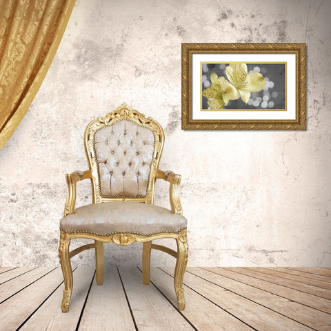Bubbly in Yellow Gold Ornate Wood Framed Art Print with Double Matting by Simons