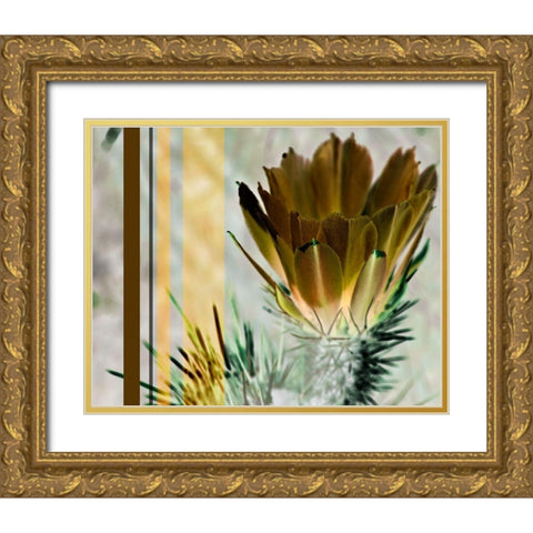 Desert Flower Gold Ornate Wood Framed Art Print with Double Matting by Simons