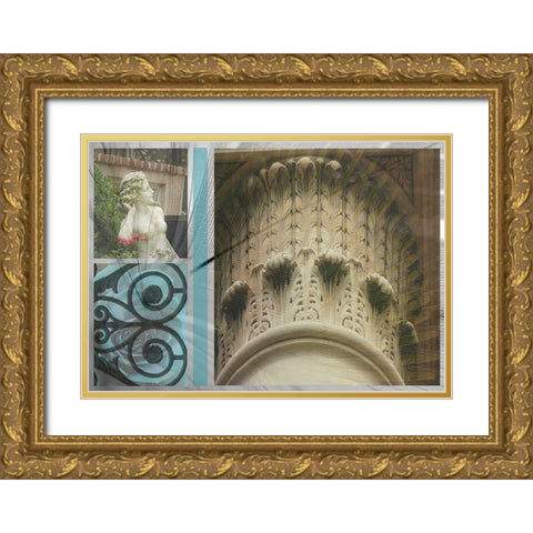 Garden Elements Gold Ornate Wood Framed Art Print with Double Matting by Simons