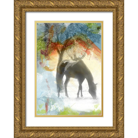 Grazin Gold Ornate Wood Framed Art Print with Double Matting by Simons