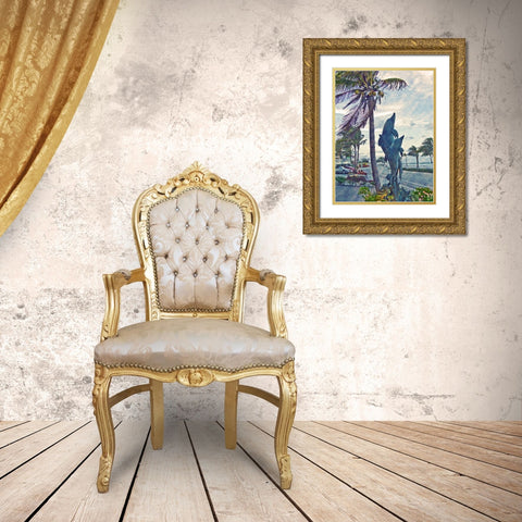 Lauderdale Ladies Gold Ornate Wood Framed Art Print with Double Matting by Simons