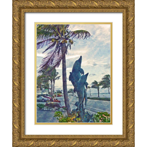 Lauderdale Ladies Gold Ornate Wood Framed Art Print with Double Matting by Simons