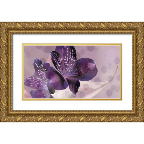 Misty in Lavender Gold Ornate Wood Framed Art Print with Double Matting by Simons
