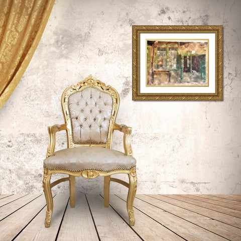 Old Time Gold Ornate Wood Framed Art Print with Double Matting by Simons