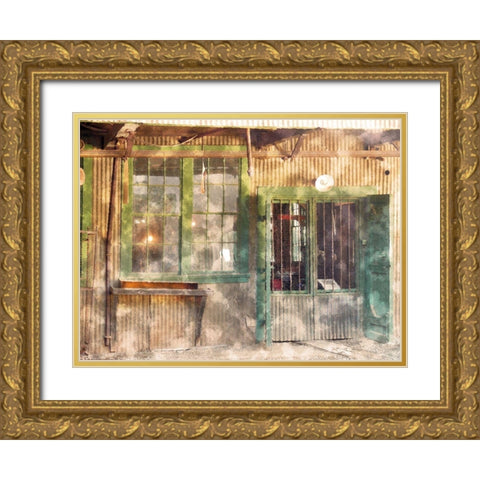 Old Time Gold Ornate Wood Framed Art Print with Double Matting by Simons