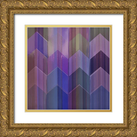 Pickets Mulberry Gold Ornate Wood Framed Art Print with Double Matting by Simons