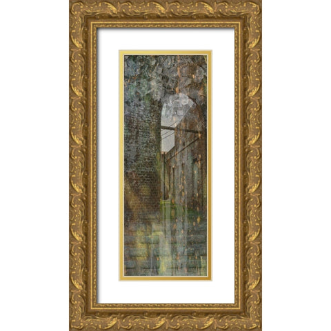 Roundhouse Courtyard Gold Ornate Wood Framed Art Print with Double Matting by Simons