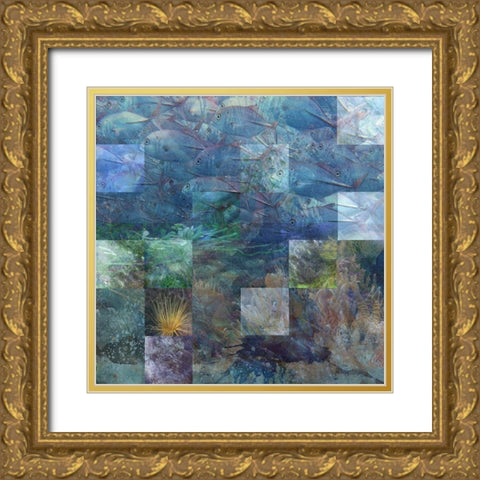 Schools In Gold Ornate Wood Framed Art Print with Double Matting by Simons