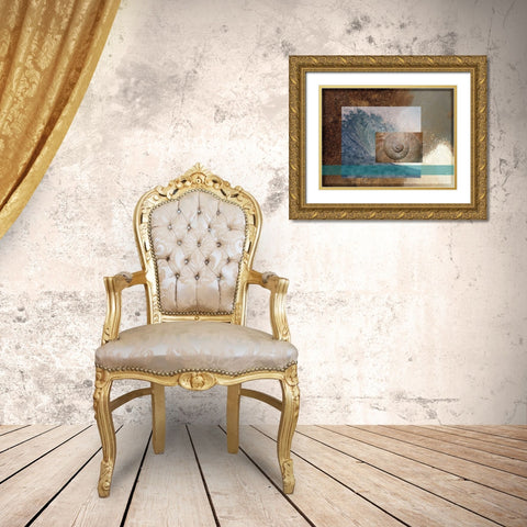 Sea Mist Gold Ornate Wood Framed Art Print with Double Matting by Simons