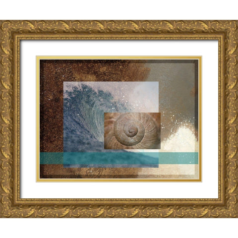 Sea Mist Gold Ornate Wood Framed Art Print with Double Matting by Simons
