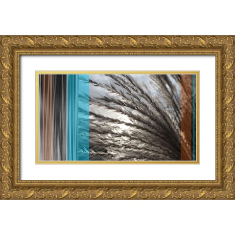 Sunlit Seagrass I Azure Gold Ornate Wood Framed Art Print with Double Matting by Simons