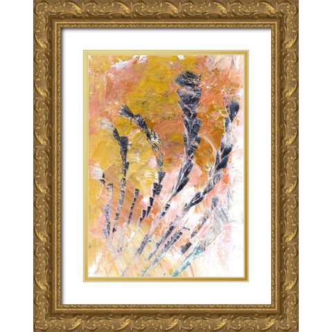 Tail Feathers Gold Ornate Wood Framed Art Print with Double Matting by Simons