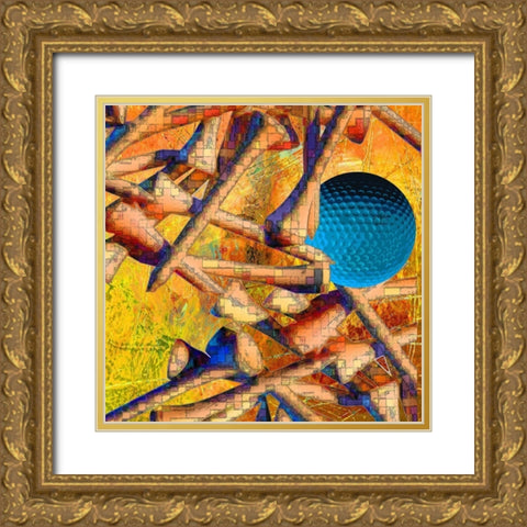 Teed Off IV Gold Ornate Wood Framed Art Print with Double Matting by Simons