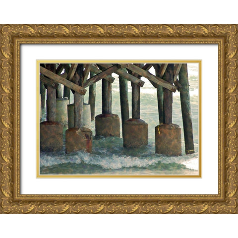 Under the Pier Gold Ornate Wood Framed Art Print with Double Matting by Simons