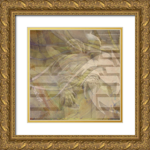 Upheld Gold Ornate Wood Framed Art Print with Double Matting by Simons