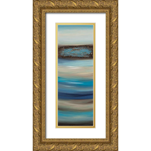 Oceanscape A Gold Ornate Wood Framed Art Print with Double Matting by Hinz