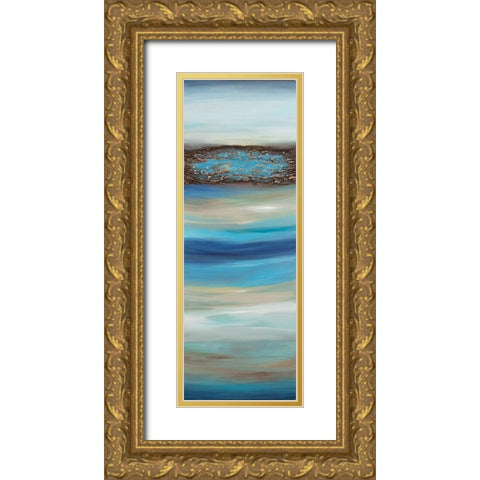 Oceanscape C Gold Ornate Wood Framed Art Print with Double Matting by Hinz