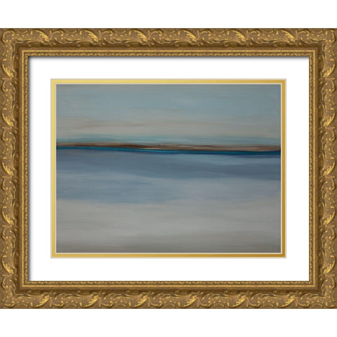Over the Blues Gold Ornate Wood Framed Art Print with Double Matting by Hinz