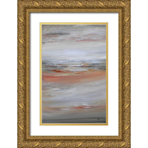 Abstract Gold Ornate Wood Framed Art Print with Double Matting by Hinz