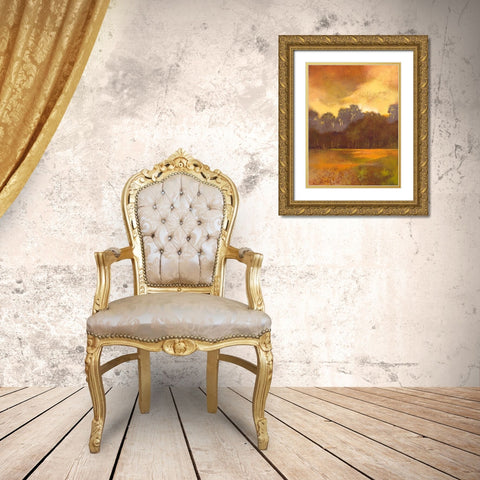 Autumn Forest I Gold Ornate Wood Framed Art Print with Double Matting by Larson