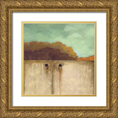 Collage Gold Ornate Wood Framed Art Print with Double Matting by Larson