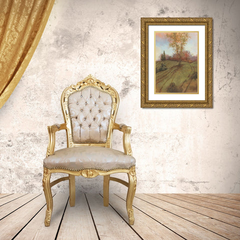 Country II Gold Ornate Wood Framed Art Print with Double Matting by Larson