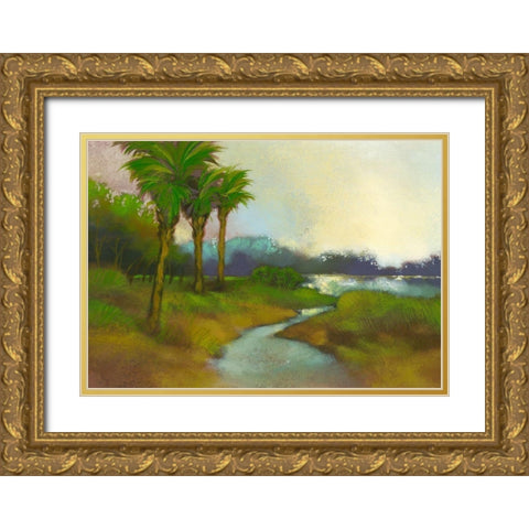 Down The River I Gold Ornate Wood Framed Art Print with Double Matting by Larson