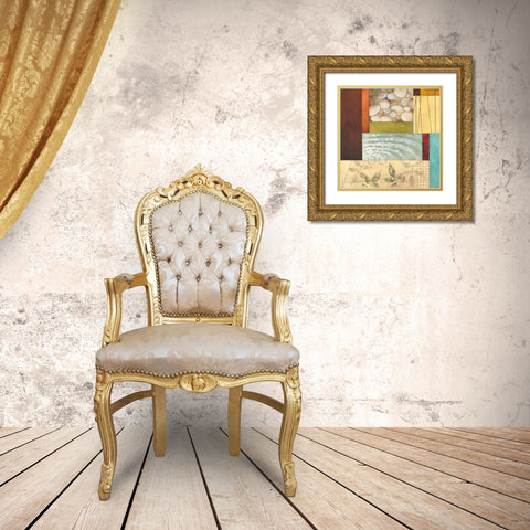Organic Abstract I Gold Ornate Wood Framed Art Print with Double Matting by Larson