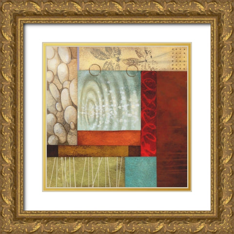 Organic Abstract II Gold Ornate Wood Framed Art Print with Double Matting by Larson