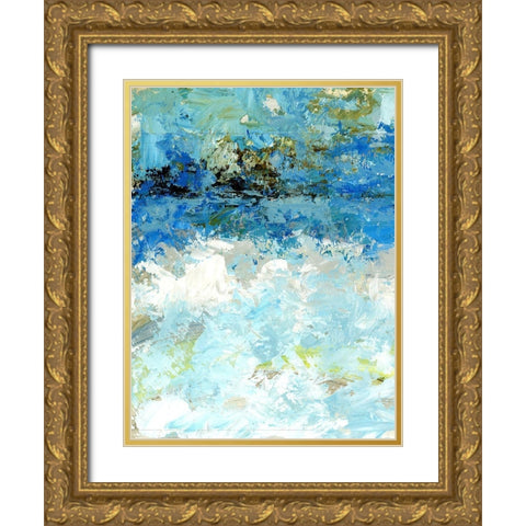 Bluescape I Gold Ornate Wood Framed Art Print with Double Matting by King