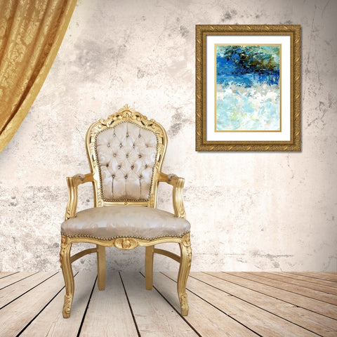 Bluescape II Gold Ornate Wood Framed Art Print with Double Matting by King