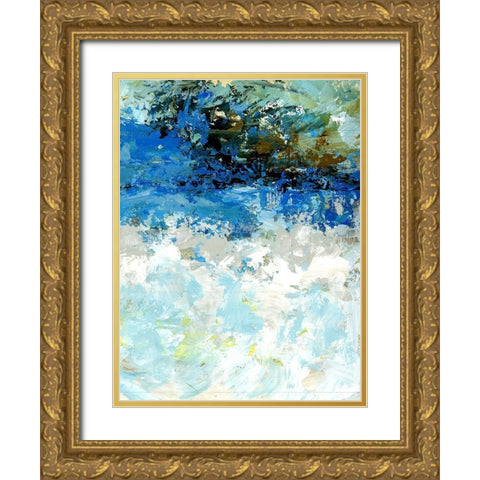 Bluescape II Gold Ornate Wood Framed Art Print with Double Matting by King
