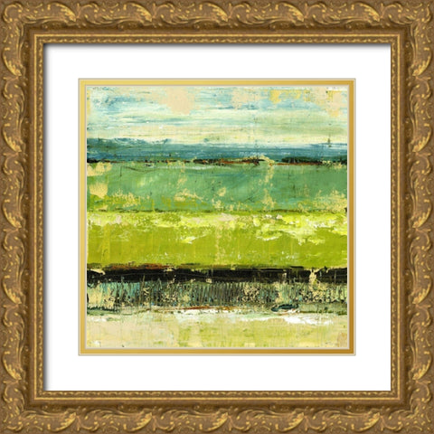 Greenscape I Gold Ornate Wood Framed Art Print with Double Matting by King