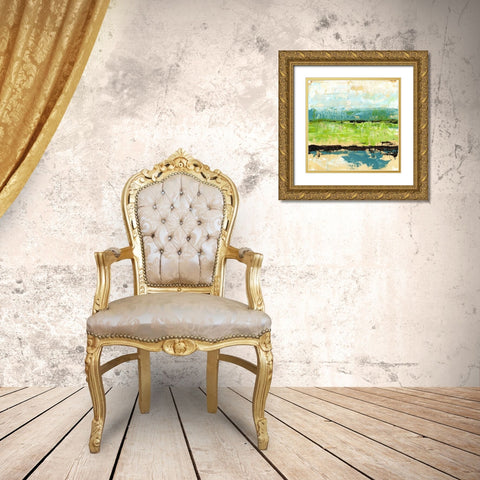 Greenscape II Gold Ornate Wood Framed Art Print with Double Matting by King