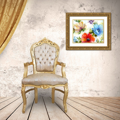 Spring Watercolor I Gold Ornate Wood Framed Art Print with Double Matting by King