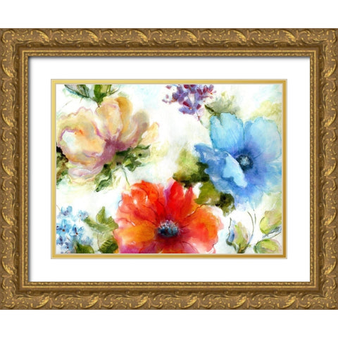 Spring Watercolor I Gold Ornate Wood Framed Art Print with Double Matting by King