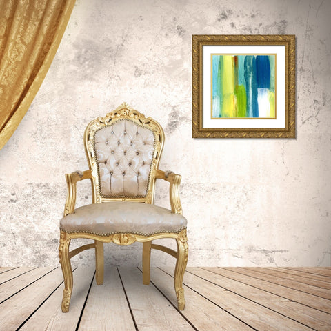 Brush Stroke I Gold Ornate Wood Framed Art Print with Double Matting by King
