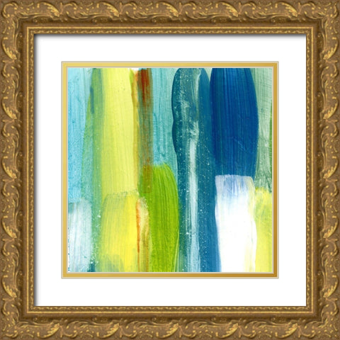 Brush Stroke I Gold Ornate Wood Framed Art Print with Double Matting by King