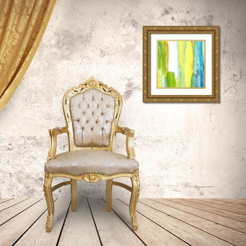 Brush Stroke II Gold Ornate Wood Framed Art Print with Double Matting by King