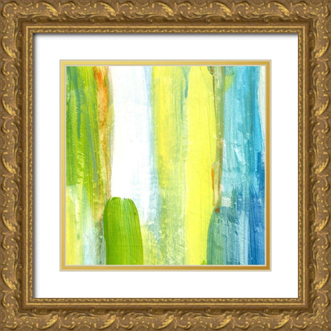 Brush Stroke II Gold Ornate Wood Framed Art Print with Double Matting by King