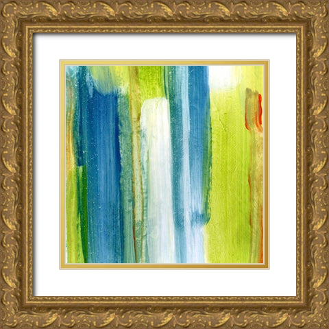 Brush Stroke III Gold Ornate Wood Framed Art Print with Double Matting by King