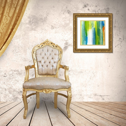 Brush Stroke IV Gold Ornate Wood Framed Art Print with Double Matting by King