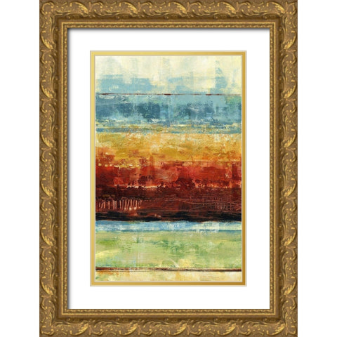Umber and Ochre I Gold Ornate Wood Framed Art Print with Double Matting by King